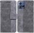 HuHa Case Cover Compatible For Motorola Moto S30 Pro 5G / Edge 30 Fusion Geometric Embossed Flip Leather Phone Case Grey