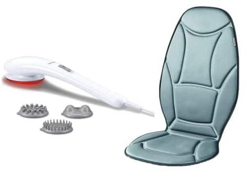 Beurer MG 155 massage seat cover with MG 21 Infrared Massager, White ,3 Year Warranty.