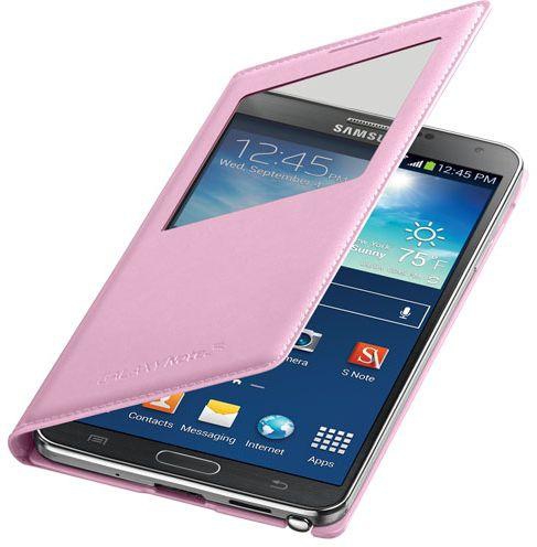 Smart S-View Flip Cover Case For Samsung Galaxy Note 3 With Sensor Pink