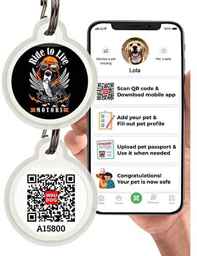 Dog Tags for Pets - Silicone QR Code Pet ID Tags for Dogs & Cats - Silent Dog Name Tag and Cat Name Tag for Your Pet - Puppy Name Tag for Dog Collar - Dog Identification Tags (Ride to Live)