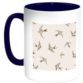 Seagulls Printed Coffee Mug Blue/White