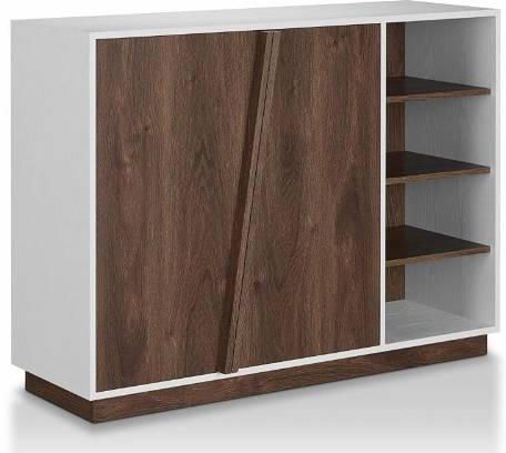 Kerby Shoe Cabinet, 115 cm, White/Brown - WSC9113