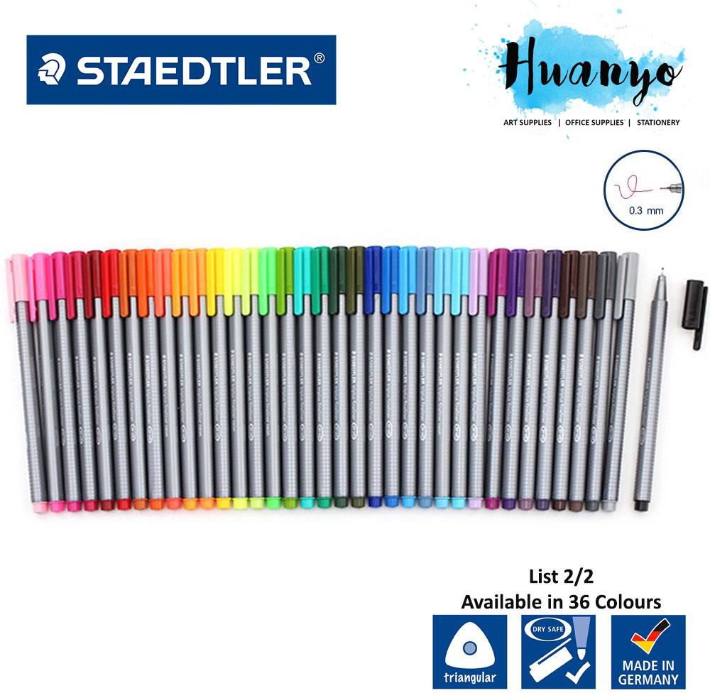 Staedtler Triplus Tri Grip Fineliner 334 Colour Drawing Pen 0.3mm (List 2/2, Per Pcs)