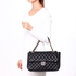 Zeneve London 63S51 Quilted Classic Flap Handbag for Women - Black