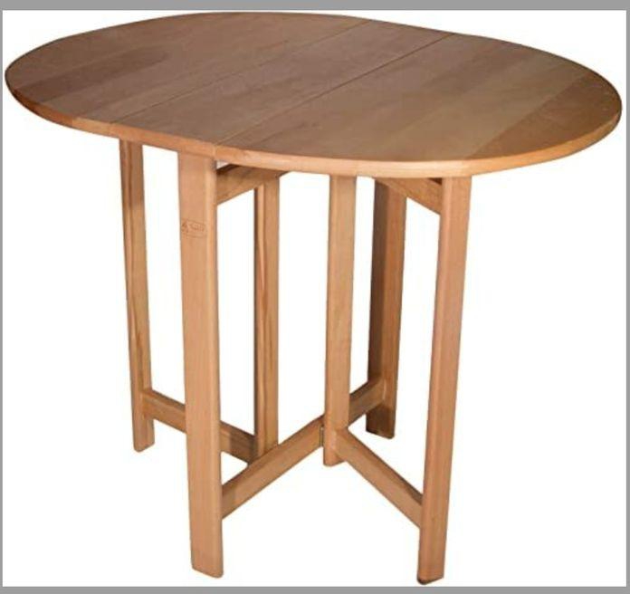 Wooden Table With Foldable Legs