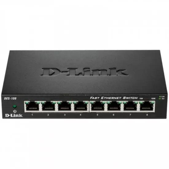D-Link DES-108 metal 8-port 10/100 Desktop Switch | Gear-up.me