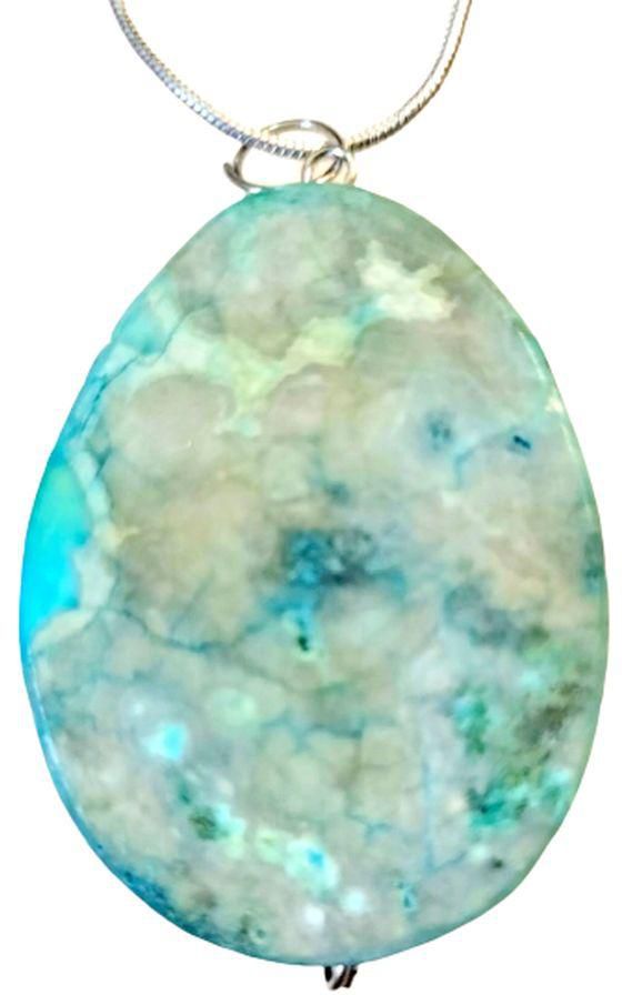Sherif Gemstones (Natural Stone) Boho - Reiki Healing Energy Turquoise Pendant Necklace