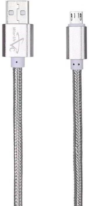 Get VC Worth Micro USB Cable,Compatible With Mobile Phone - Silver with best offers | Raneen.com
