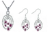 Mysmar Women's  White Gold Plated with Red Crystal Jewelry Set - AR1002