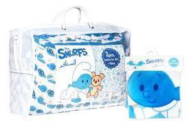 The Smurfs Baby Comforter Set Blue with Polar Fleece Baby Blanket Light Blue Bundle of 2