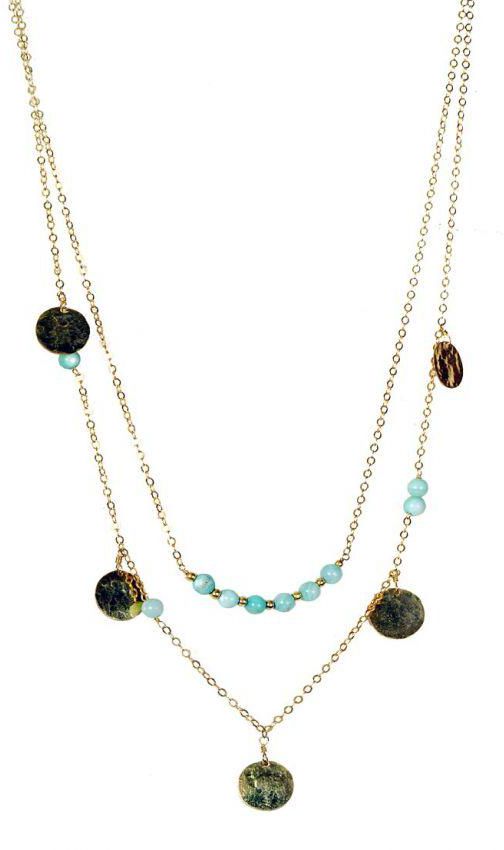 AD'oro 2 Layers MOP Necklace - Gold