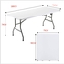 LANNY Heavy Duty Folding Plastic Table ZK180 Portable Centerfold Ideal for Crafts Inside/Outside Indoor/Outdoor Waterproof Sunproof Events Application Convenient Carry Handle 6-person White
