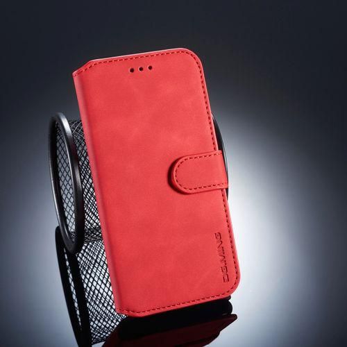 DG.MING Retro Oil Side Horizontal Flip Case For Huawei P20 Lite / Nova 3e, With Holder & Card Slots & Wallet (Red)
