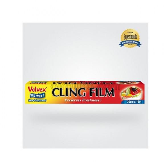 Velvex Clear Single Roll Cling Film-30Cm x 15M