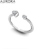 Auroses Intimate Love Open Ring 925 Sterling Silver 18K White Gold Plated