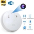 4K HD Smoke Sensor Wifi Camera Home Security P2P Camcorder Baby Monitor CCTV Micra Ip Cam Suport Hidden Tf Card-Only Camera