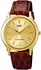 Casio Enticer Men's Gold Dial Brown Leather Band Watch [MTP-1093Q-9A]