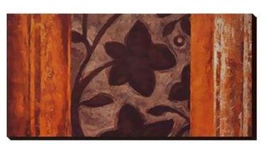 Decorative Wall Painting With Frame Orange/Brown 60x20centimeter