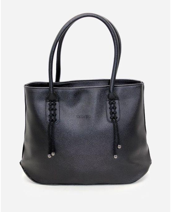 Tata Tio Elegant Leather Handbag - Black