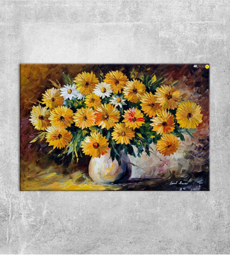 Decorative Canvas Painting Yellow/Green/White 60x90 centimeter
