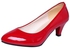 PU Leather Low Heel Pumps Red