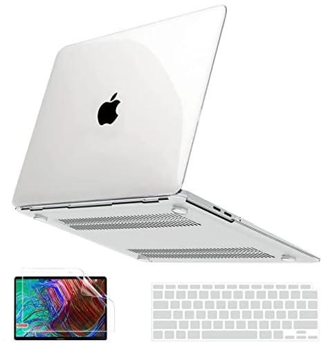 Anban Compatible with MacBook Air 13 inch Case M1, MacBook Air Case 2021 2020 2019 2018 A2337 A2179 A1932 with Touch ID, Plastic Laptop Hard Shell Case with 2 Keyboard Cover + Screen Protector, Clear