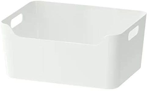 صندوق فاريرا بلون أبيض شديد اللمعان من ايكيا، مقاس 34 سم × 24 سم