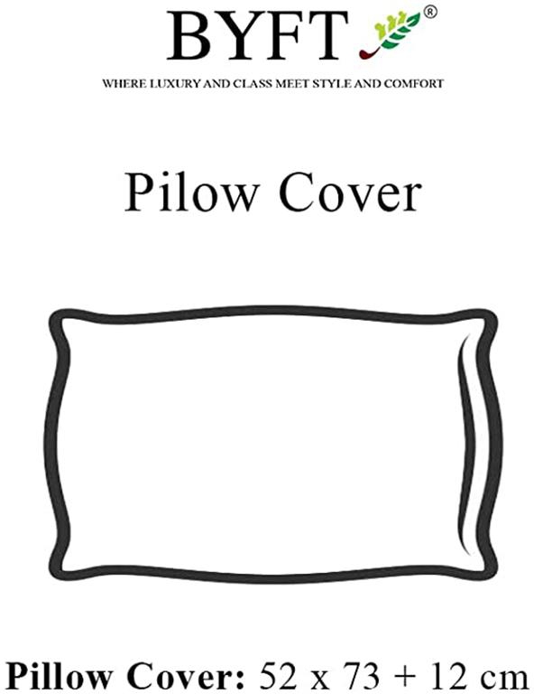 Byft - Tulip Pillow Cover 52X73+12 Cm 1Cm Satin Stripe Sea Green- Babystore.ae