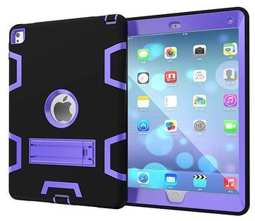 Shockproof Heavy Duty Case Cover With Hard Stand For iPad Pro Black/Purple 9.7 inch