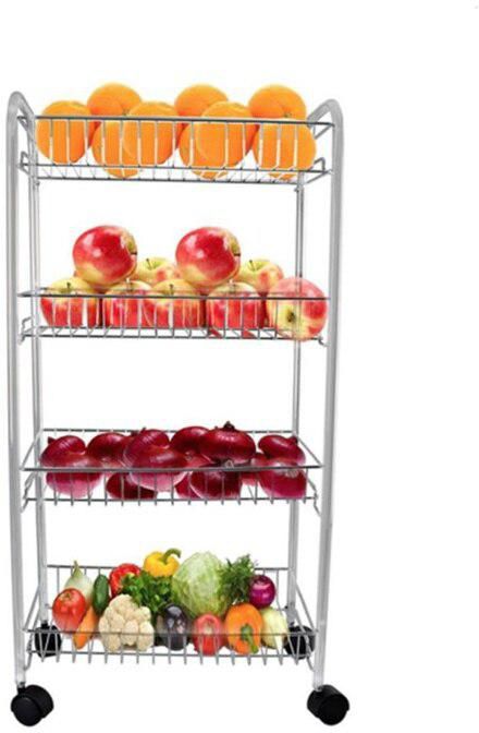 ALMUFARREJ 4 -Tier Fruit And Vegetable Storage Trolley Cart 80x43x30 centimeter