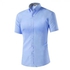 Men's short sleeves Slim solid casual shirt blue m