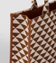 Women Handbag Triangle Pattern - Havana & White