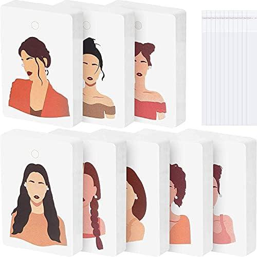 KASTWAVE 200 Pieces Of Earring Cards, Earring Clip Cards, Necklace Display Cards For Earrings, Necklaces, And Jewelry Packaging Random Style