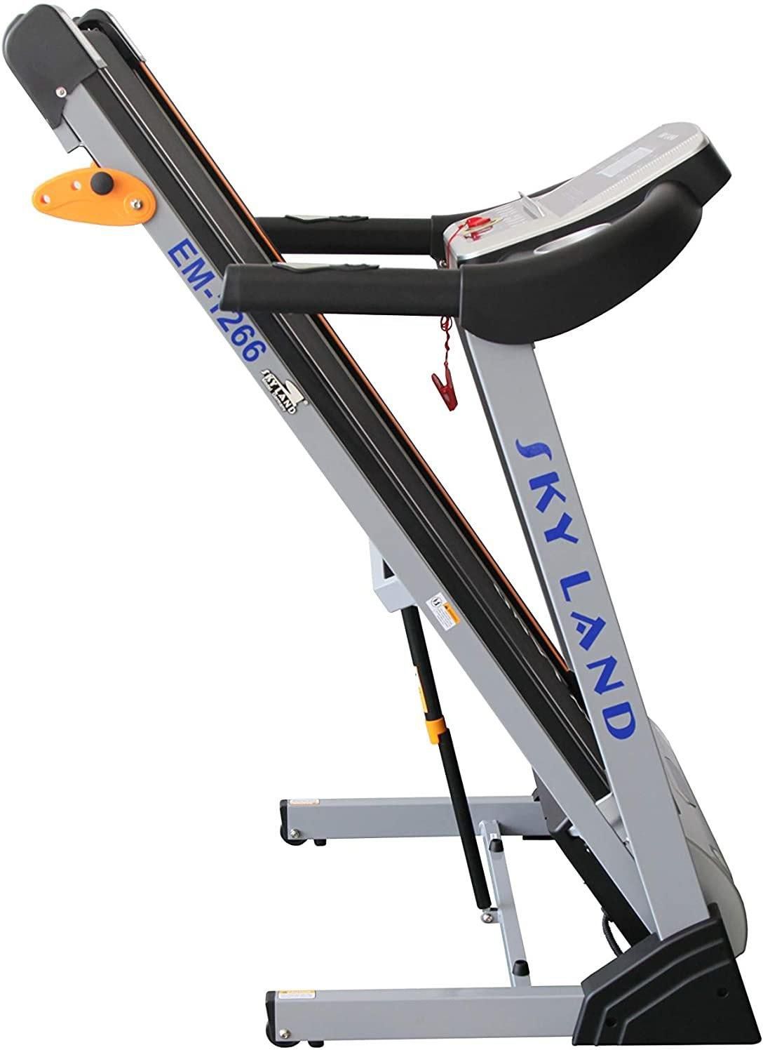 Sky Land - Unisex Adult Motorized Treadmill - EM-1266- Grey/Black, L=135X W=72 X H=120 cm.