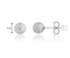 Peora Sterling Silver Rhodium Plated Textured Round Disco Ball Stud Earrings withush Back