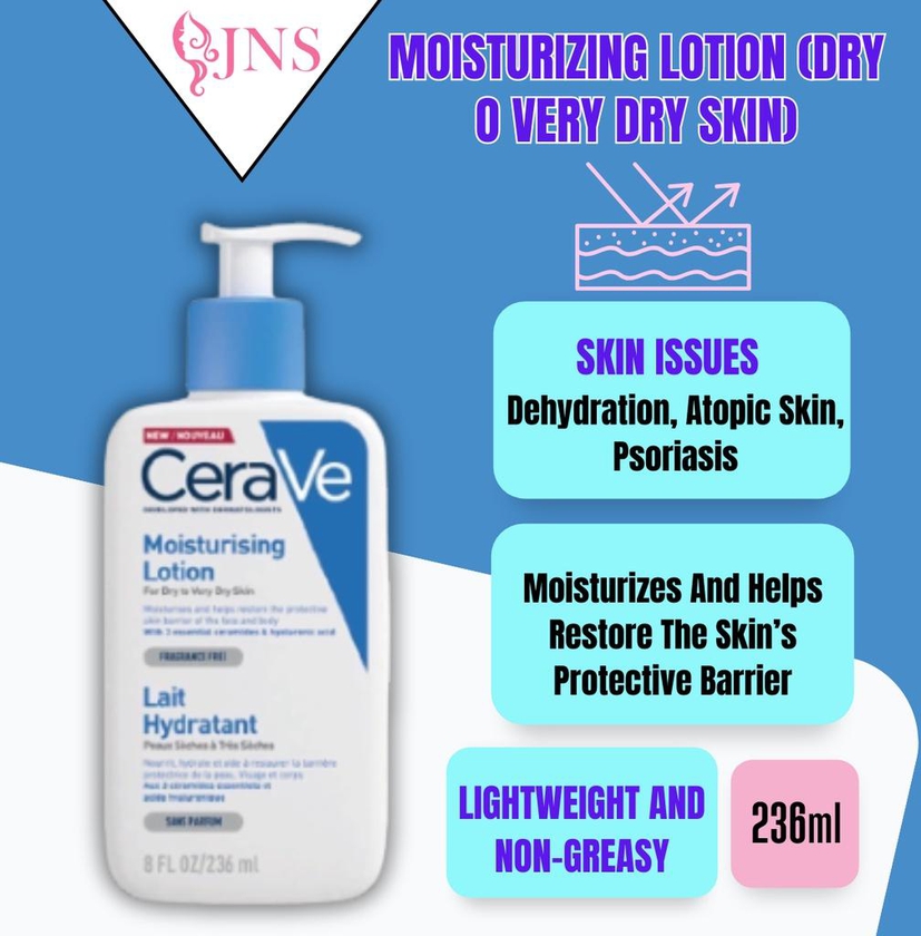 Cerave Daily Moisturizing Lotion Daily Face &amp; Body Moisturizer (236mL)