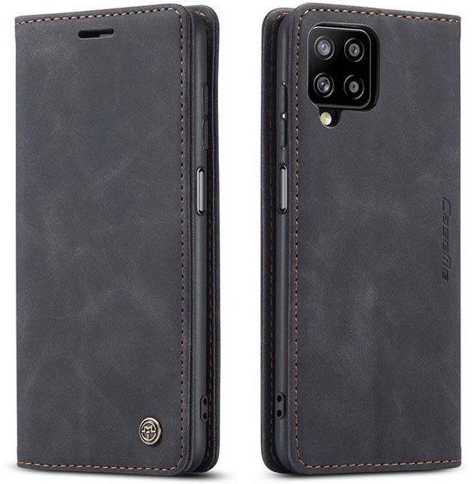 Caseme Wallet Retro Black Suede Leather Flip Case For Samsung Galaxy A12