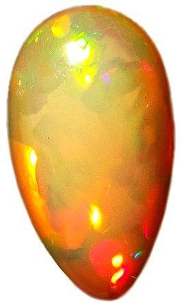 حجر اوبال متغير اللون مقصوص قصة (PEAR) بوزن 2.5 قيراط