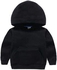 Baby Boys Girls Unisex Casual Hoodies Kids Plain Pocket Sweatshirt (BLACK, 4-5 Years)