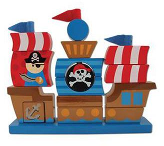 Wooden Pirate Ship Stacker