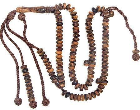 Brown and Black Olive Wood Stone Rosary
