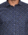 D'Indian CLUB Satin Cotton Men's Full Sleeve Party Dark Blue Printed Shirt Size XL