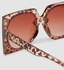 Women's Sunglass With Durable Frame Lens Color Brown Frame Color Tiger Pattern