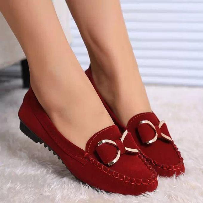 Lovely Female Flat Shoe-Red