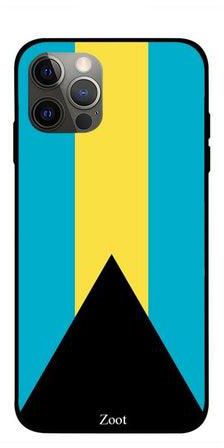 Flag Of Bahamas Printed Case Cover -for Apple iPhone 12 Pro Blue/Yellow/Black Blue/Yellow/Black