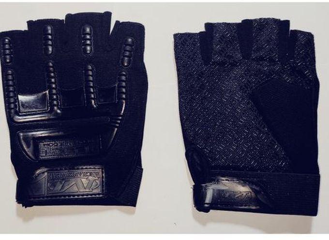 Half Finger Gloves For GYM Weightlifting Exercise - Black