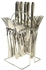 Generic 24 Pcs Cutlery Set With Stainless Steel, With A Stand.