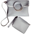 Neworldline Women Lady Leather Handbag Shoulder Messenger Crossbody Bag Wallet Satchel Purse- Gray