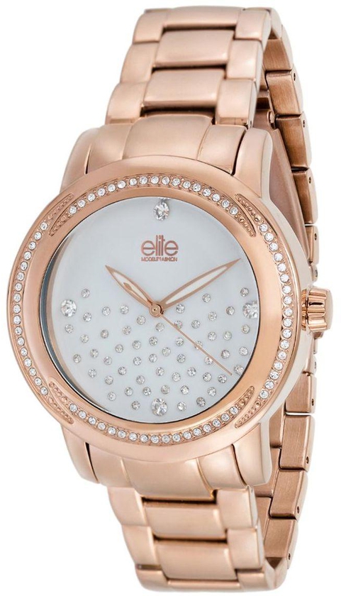 Elite Women's White Dial Stainless Steel Band Watch - E53324G/801