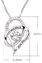 Alloy Cubic Zirconia Studded Pendant Necklace Silver/Clear